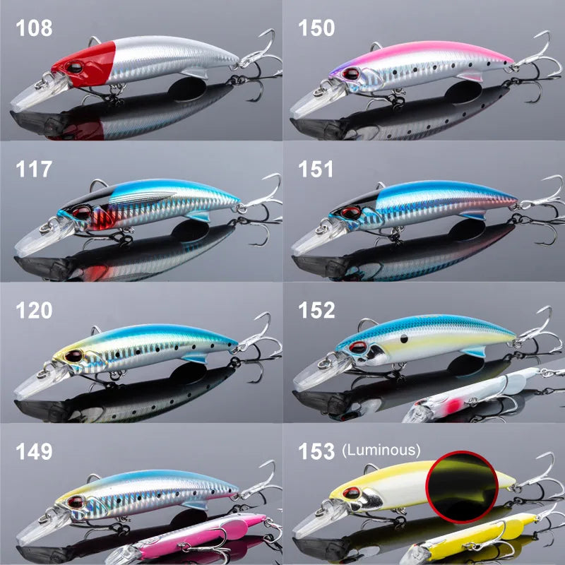 90mm 46g-110mm 60g Heavy Minnow Lure for Saltwater Fishing