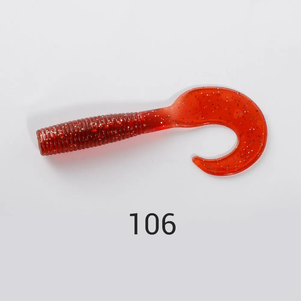 5.5cm-8cm Grub Silicone Soft Lures (6pcs) for Bass and Carp