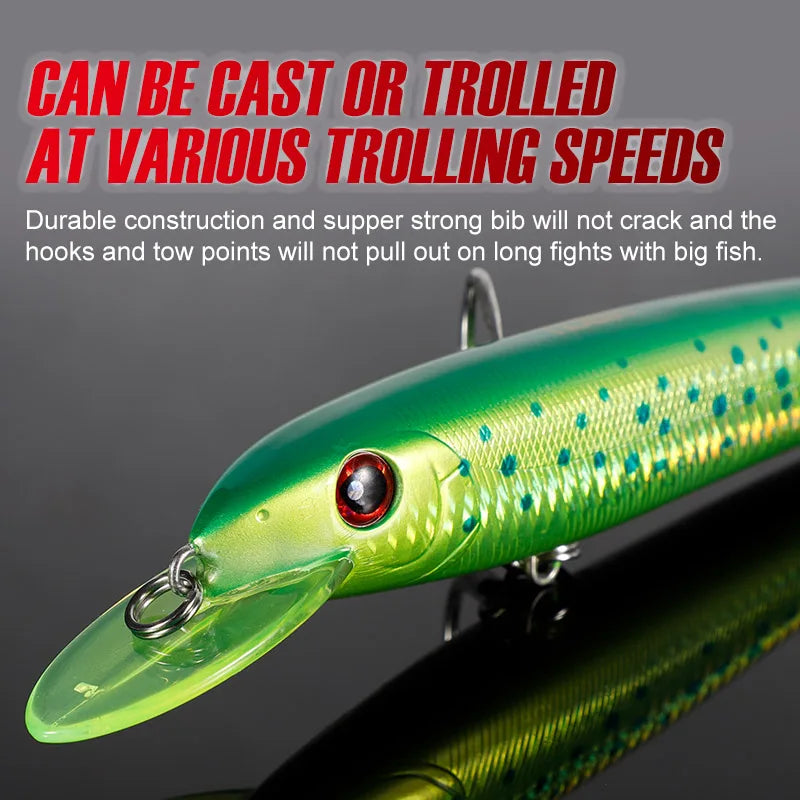 180mm 48g Trolling Minnow Deep Diver for Big Game Saltwater Fishing