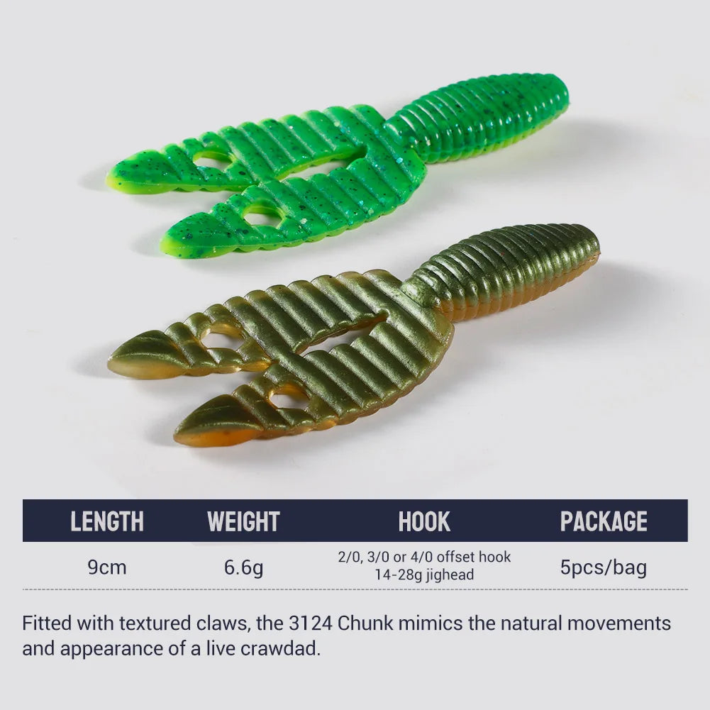 90mm Chunk Jig Trailer Silicone Lure for Bass Fishing