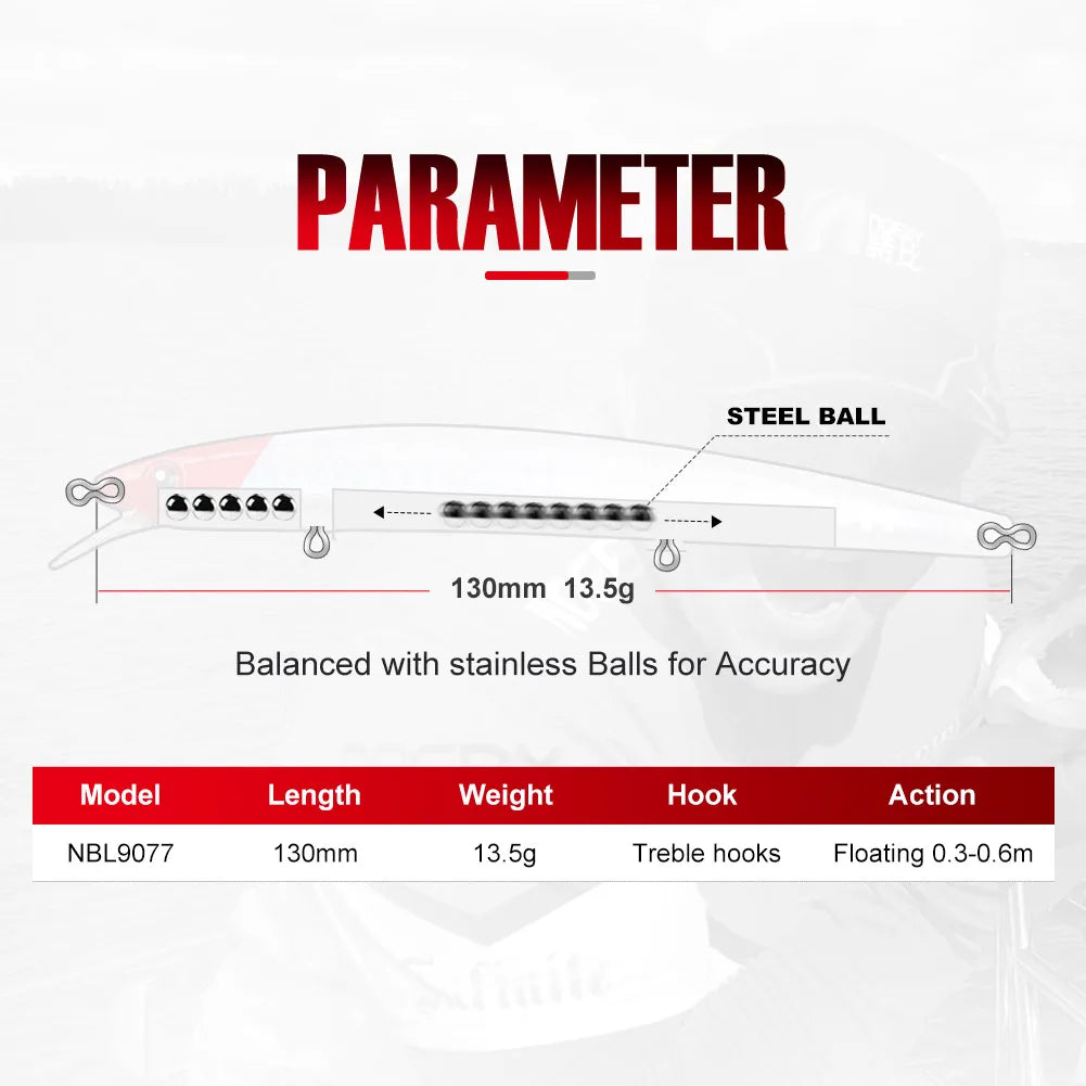 Minnow Fishing Lure Floating Long Casting Slim Jerkbait