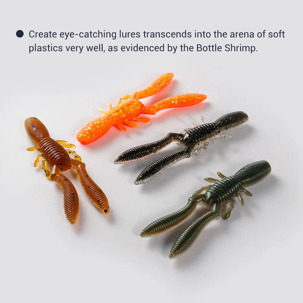 Bottle Shrimp Soft Bait 7.5cm 3.4g for Bass, Pike, and Trout Fishing