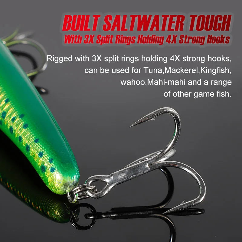 180mm 48g Trolling Minnow Deep Diver for Big Game Saltwater Fishing