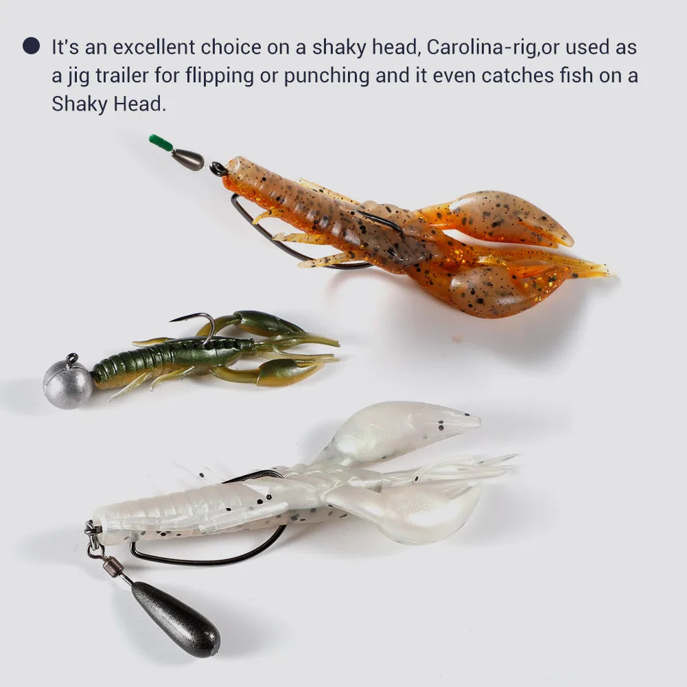 Soft Silicone Shrimp Lures 60mm-95mm for Bass Tackle