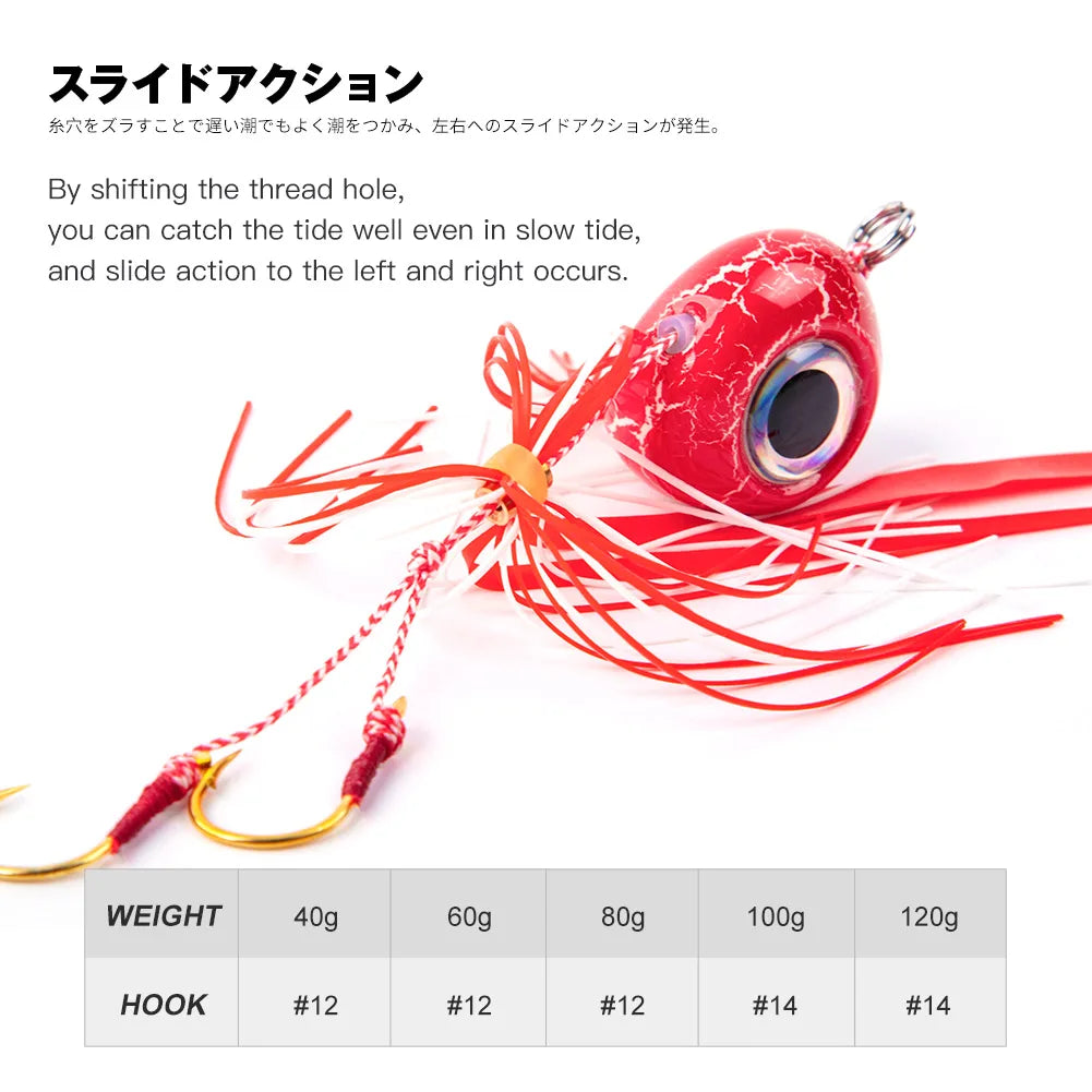 40g-120g Kabura Tenya Jig for Snapper and Saltwater Fishing