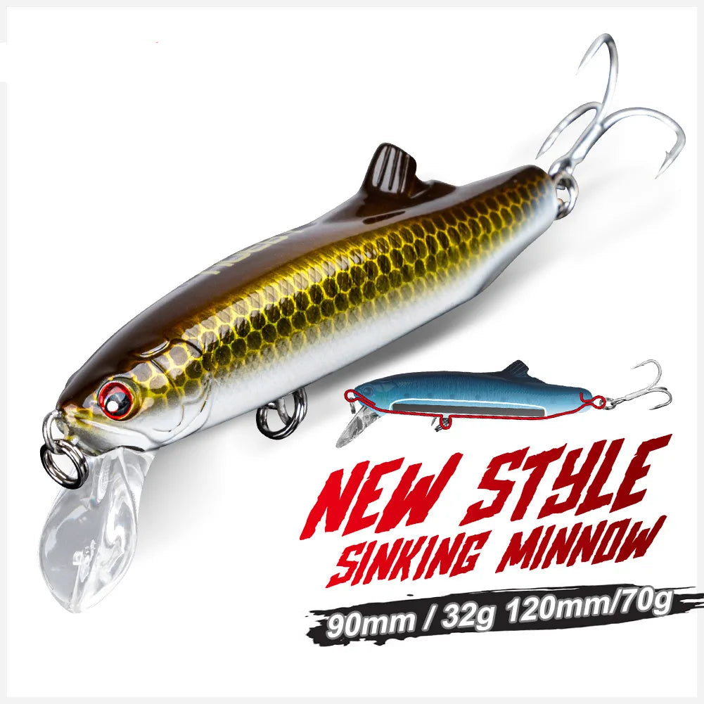 Sinking Wobbler Casting Game Artificial Hard Bait for Tuna Seabass