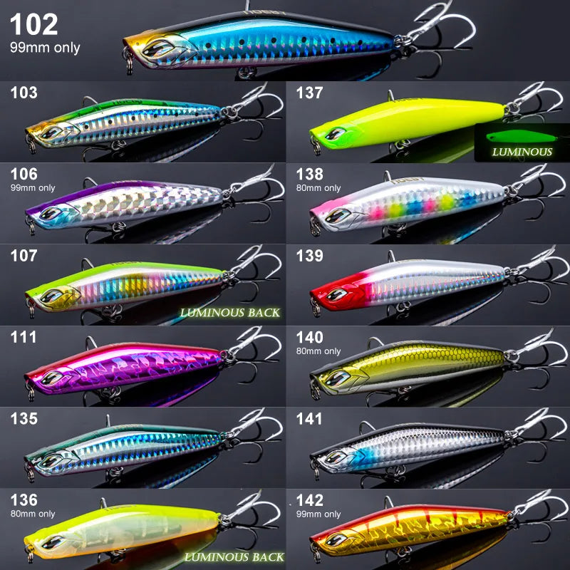 80mm 14g-99mm 36g Sinking Pencil Lure for Bass and Sea Fishing