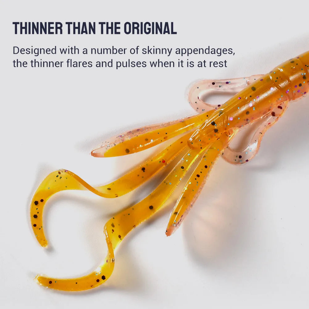 Thinner Creature Silicone Soft Swimbait 9.5cm 5g, Shrimp Wobbler for Bass Fishing