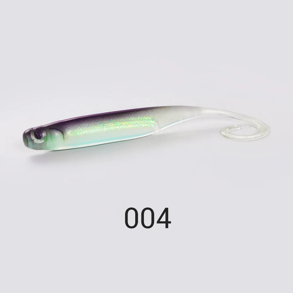 Silicone Shad Soft Lure 75mm-115mm T Tail for Bass and Sea Fishing