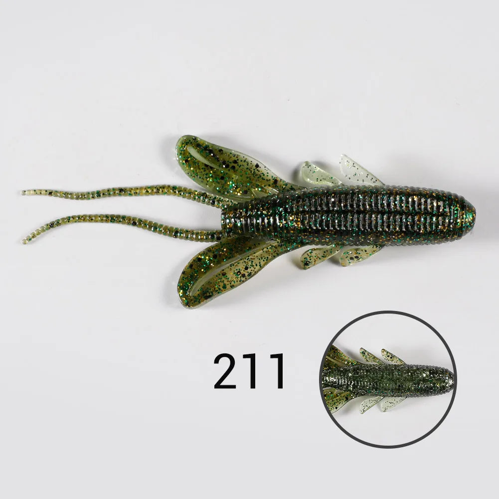 Silicone Soft Creature Bait 90mm 9g for Bass Fishing, Shrimp Worm Fishing Tackle Lure