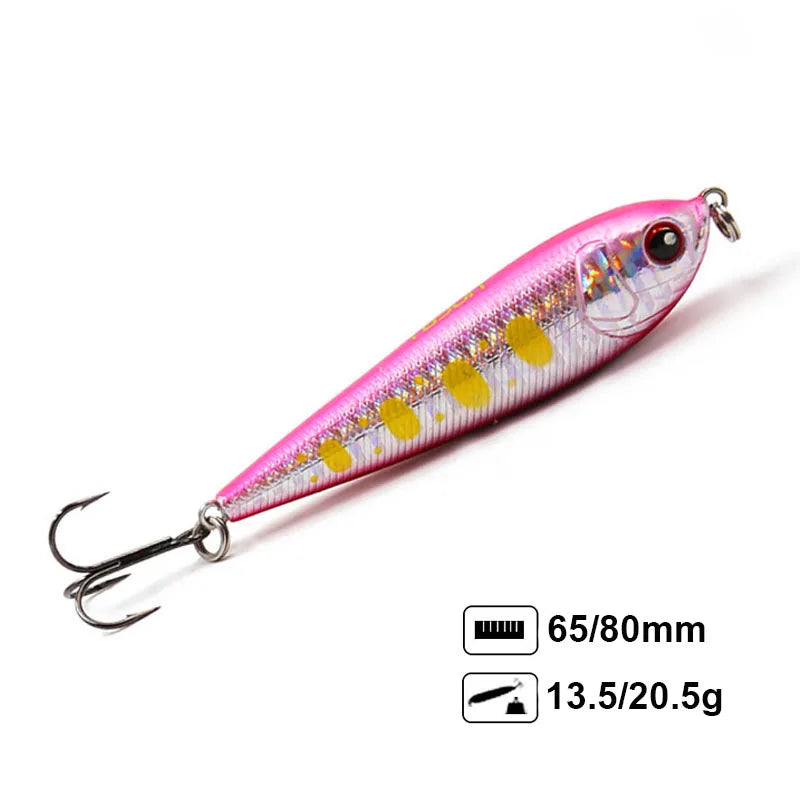 Pencil Fishing Lure 65mm 13.5g & 8cm 20.5g with 3D Eyes