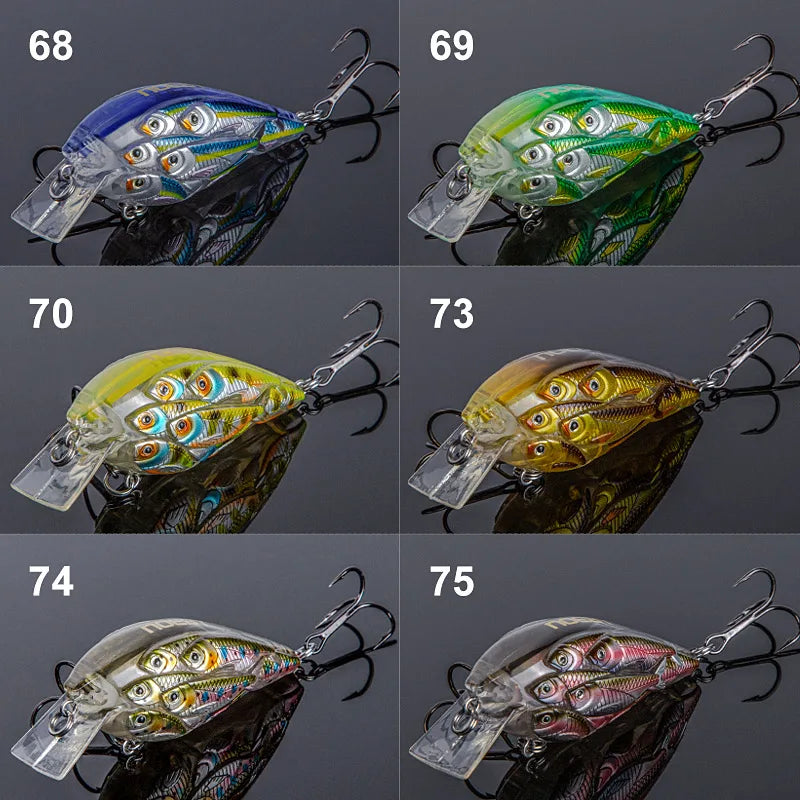 Sound Floating Crankbait 60mm 12.5g Wobbler Jerkbait for Bass, Trout, and Carp