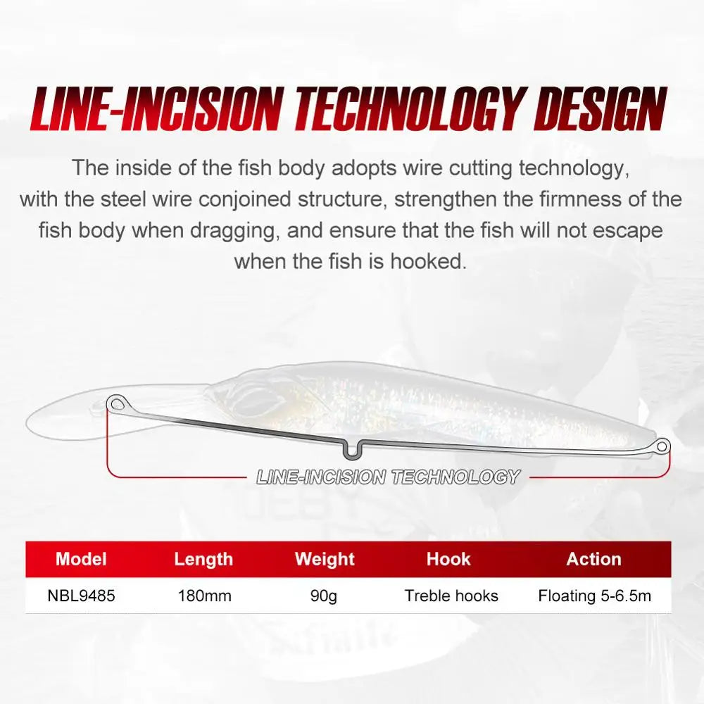 18cm 90g Trolling Minnow Lure for Big Game Fishing