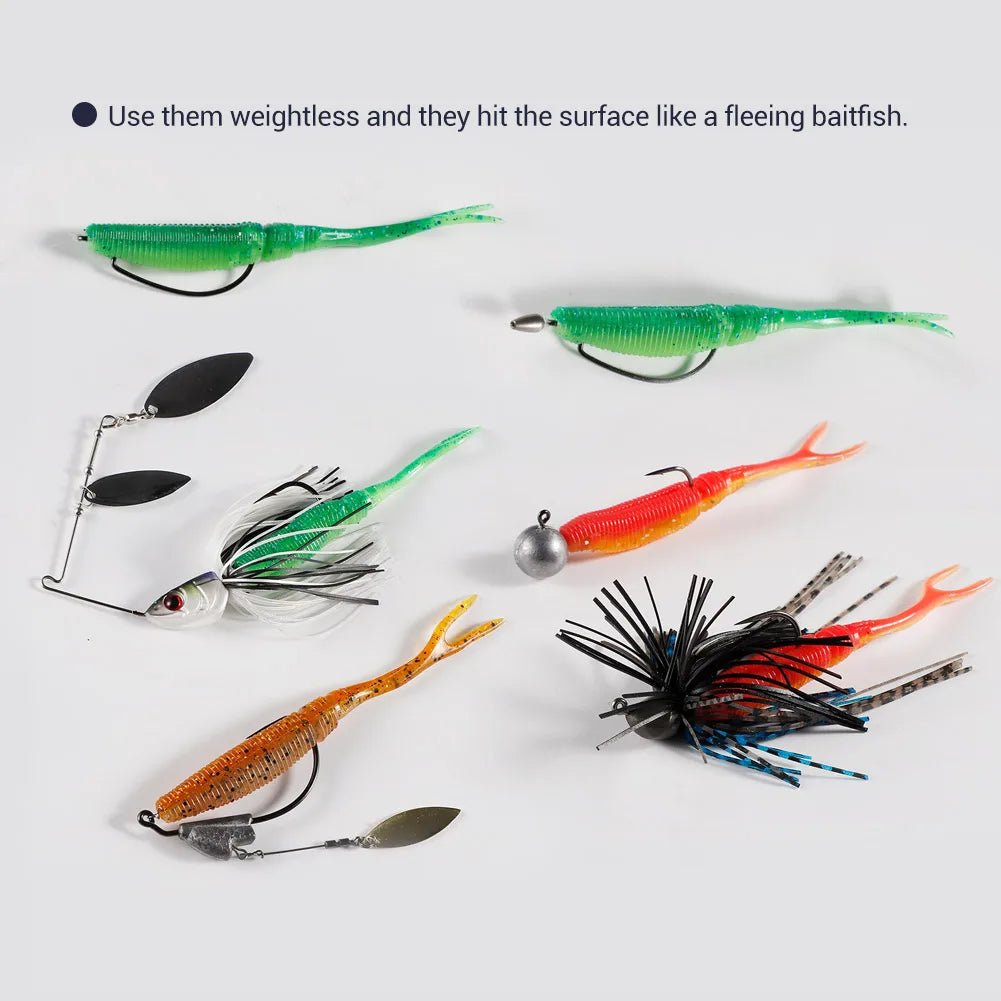 Pin Tail Silicone Jig Lure 7.5cm-12.5cm for Bass