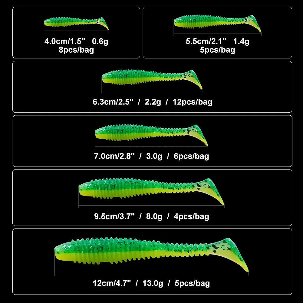 Soft Silicone Shad Lure 7cm-12cm Paddle Tail for Pike and Perch