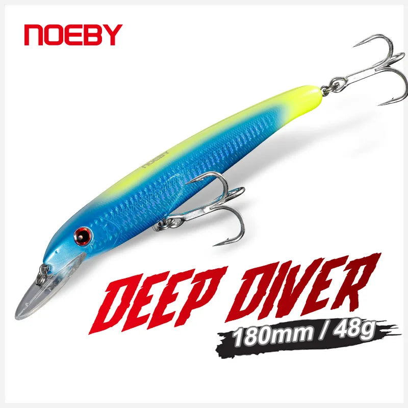 180mm 48g Trolling Minnow Deep Diver for Big Game Saltwater Fishing