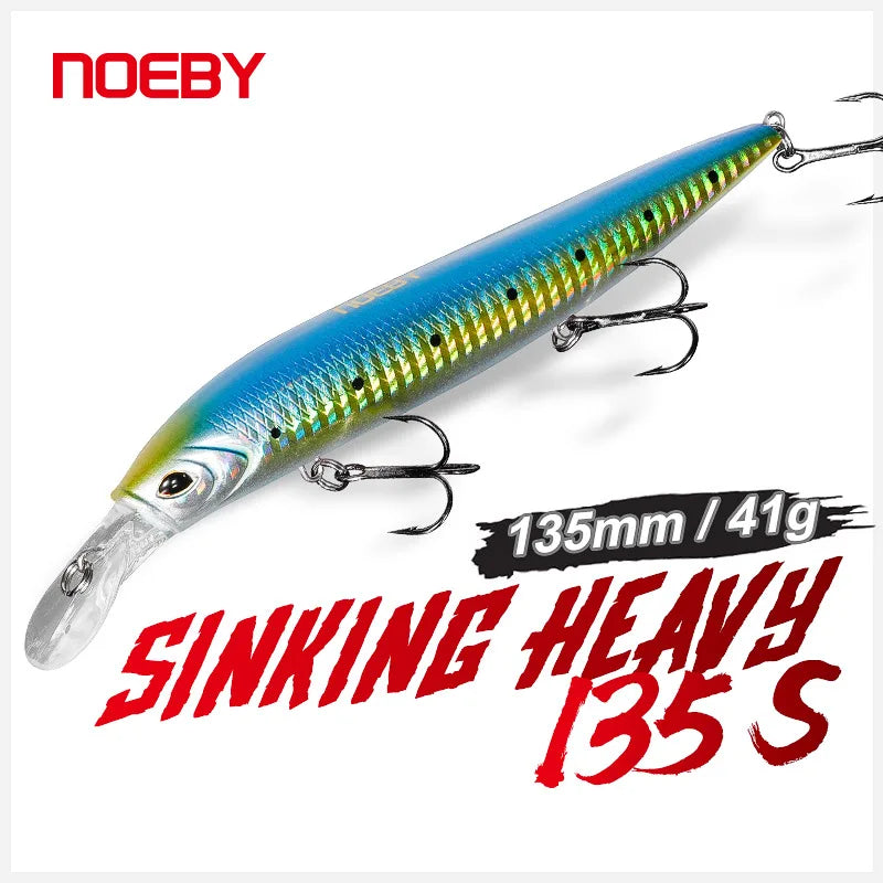 137mm 41g Sinking Minnow Jerkbait for Saltwater Bass Fishing Tackle