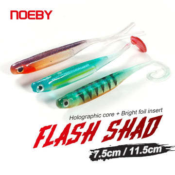 Silicone Shad Soft Lure 75mm-115mm T Tail for Bass and Sea Fishing