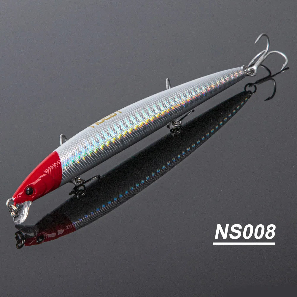 130mm 12g Slim Minnow Floating Jerkbait for Long Casting Bass Fishing