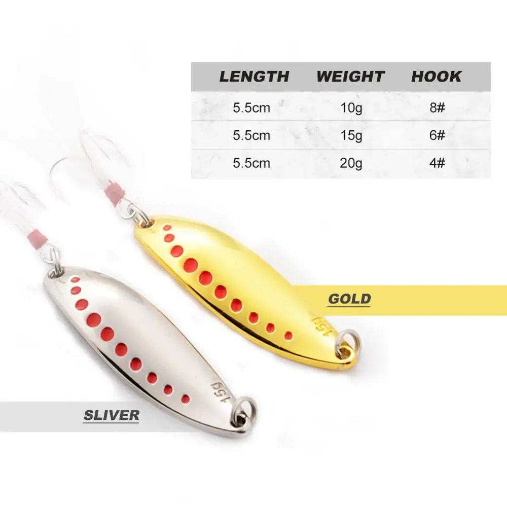 10g-20g Metal Spinner Spoon Lure for Pike Fishing