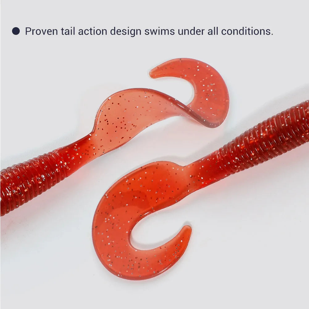 5.5cm-8cm Grub Silicone Soft Lures (6pcs) for Bass and Carp
