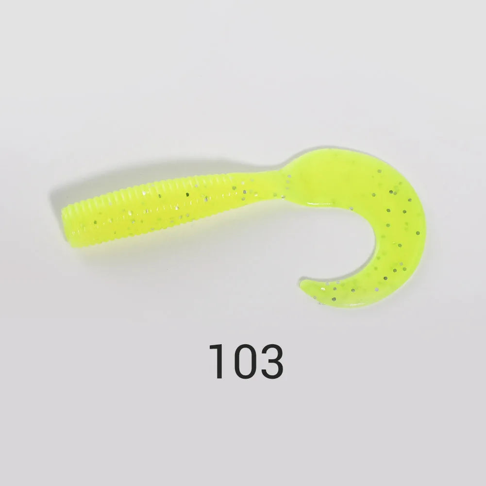 5.5cm-8cm Grub Silicone Soft Lures (6pcs) for Bass and Carp