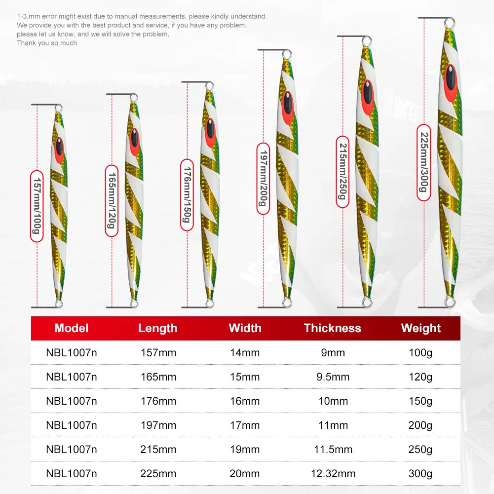 Speed Metal Jig 100g-300g for Offshore Jigging