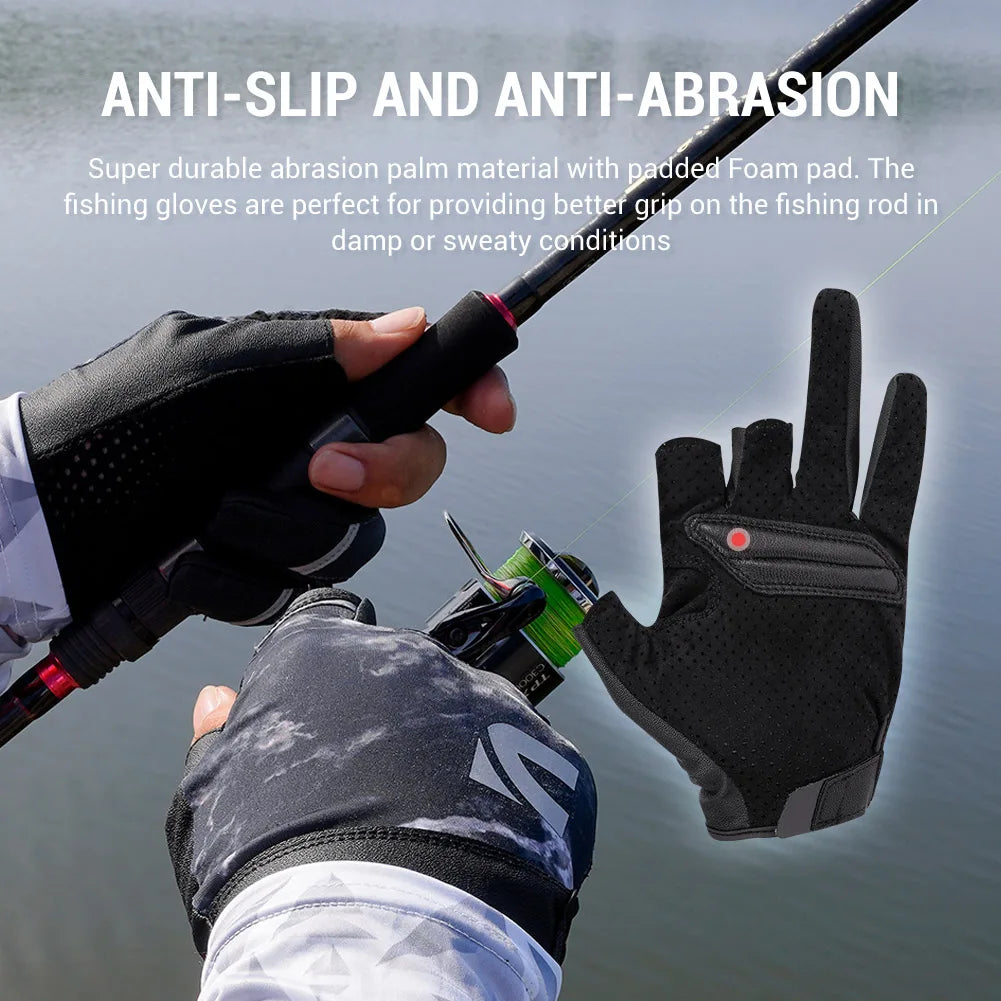 Quick-Release 3 Finger Cut Fishing Gloves