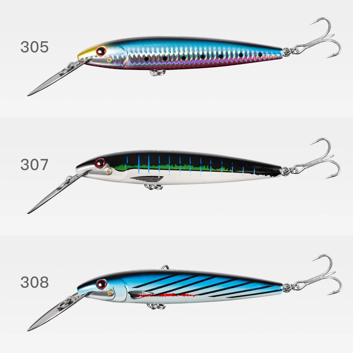 130mm 32.5g-225mm 76g Trolling Minnow Set for Boat Fishing
