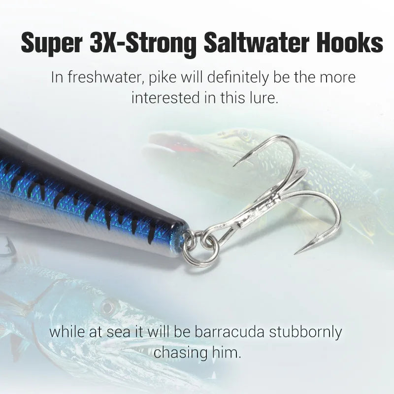 150mm 23g Slim Minnow Floating Wobbler for Seabass Fishing