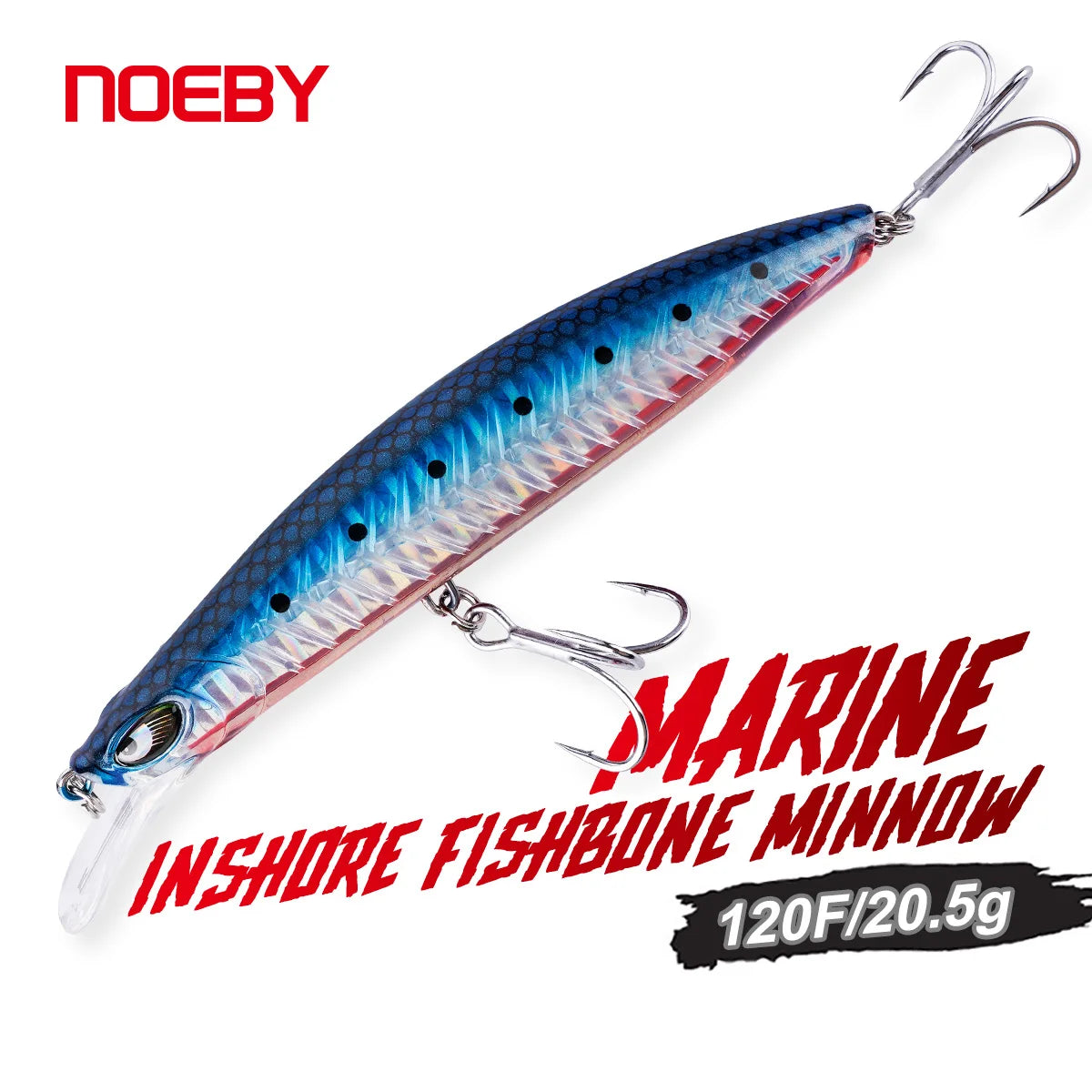 120mm 20.5g Minnow Wobbler with Reinforced Fish Bone for Inshore Fishing