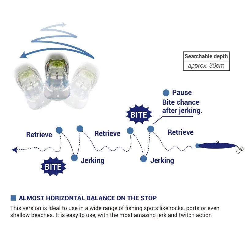 Diving Minnow Lure 177mm 44.5g for Surface Layer Jerkbait