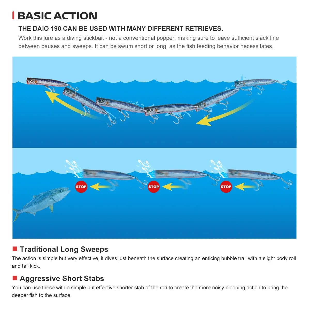 190mm 70g Daio Popper for Tuna and GT Fishing