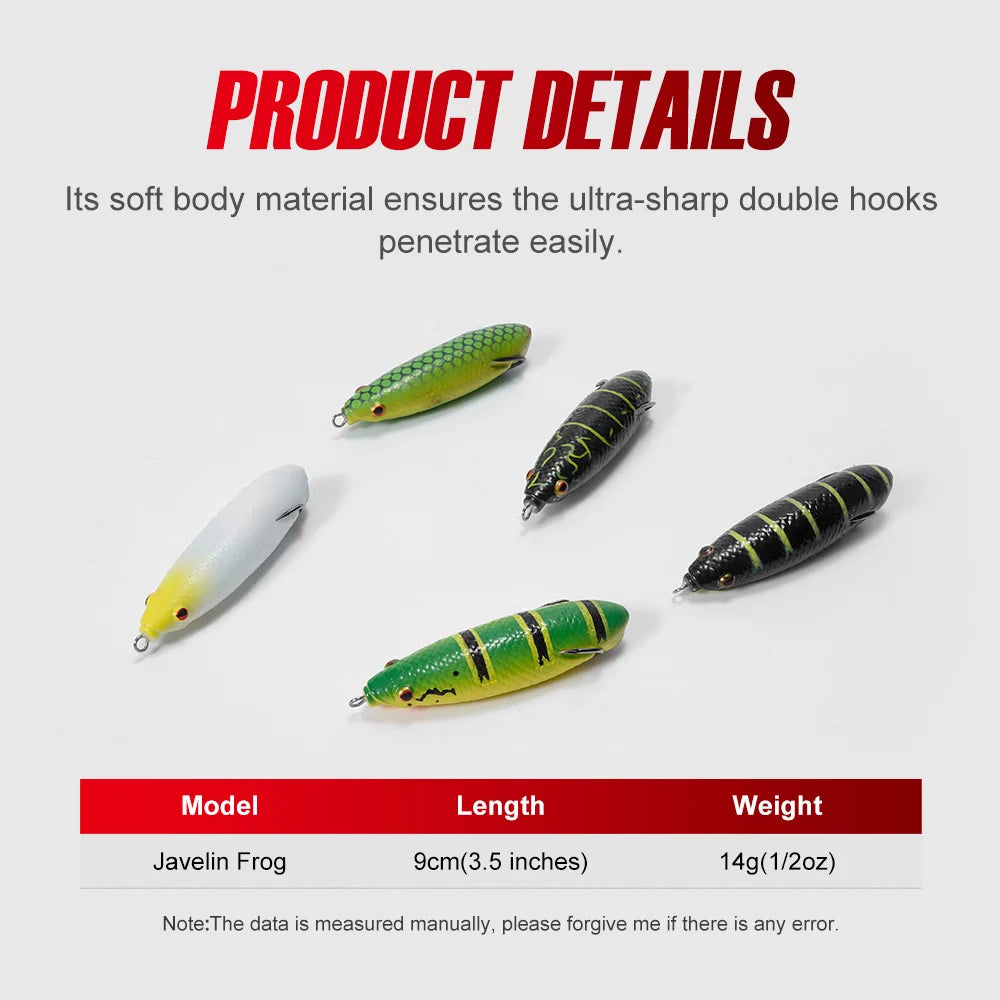 9cm 14g Hollow Body Frog Lure for Bass Fishing