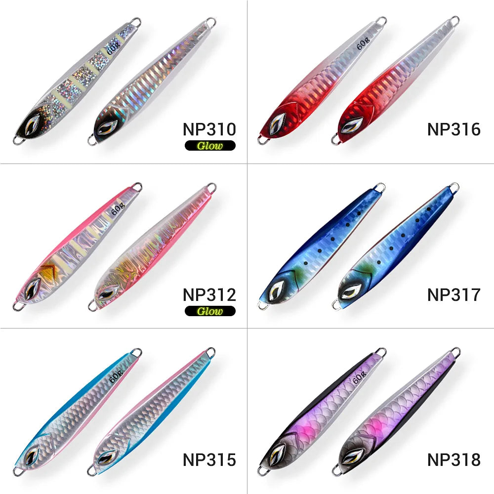 60g Sardine Slide Metal Jig for Long Casting and Saltwater Fishing