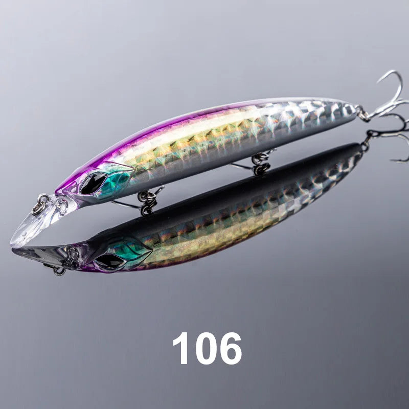 110S 19g, 110F 19g, 130F 23g Minnow Casting Wobblers Jerkbait for Saltwater Fishing
