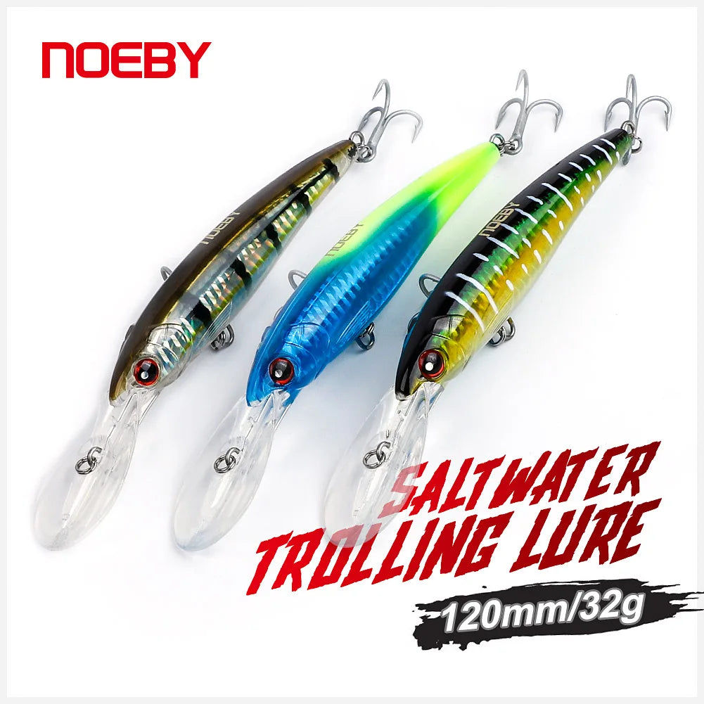 120mm-160mm Slow Sinking Minnow Trolling Set for Saltwater Fishing