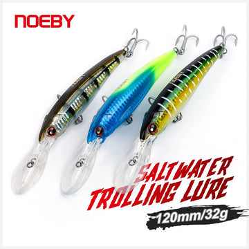 120mm-160mm Slow Sinking Minnow Trolling Set for Saltwater Fishing