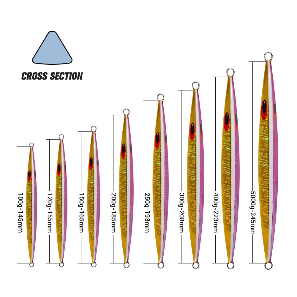 250g-500g Metal Jig Lure for Deep Sea Fishing