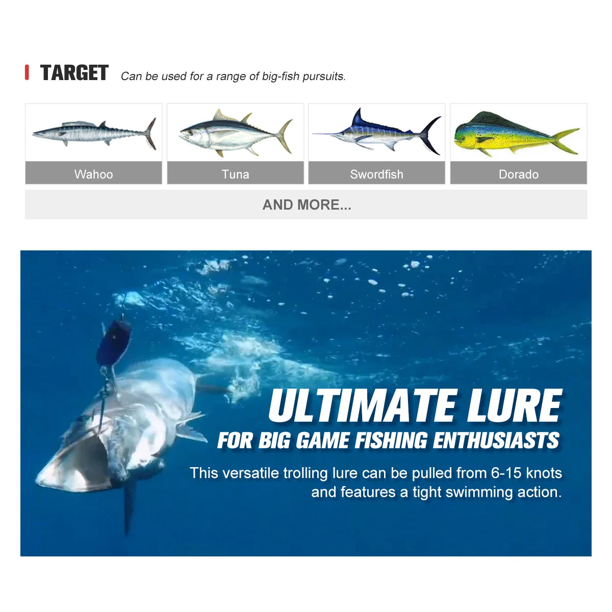 170mm 213g High Speed Trolling Bait for Big Game Fishing