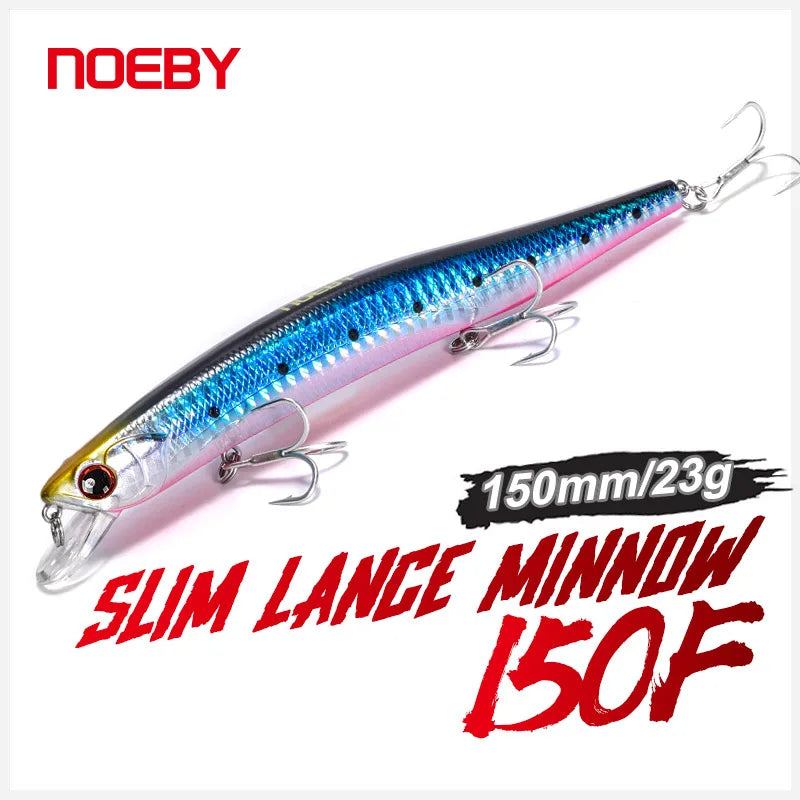 150mm 23g Slim Minnow Floating Wobbler for Seabass Fishing