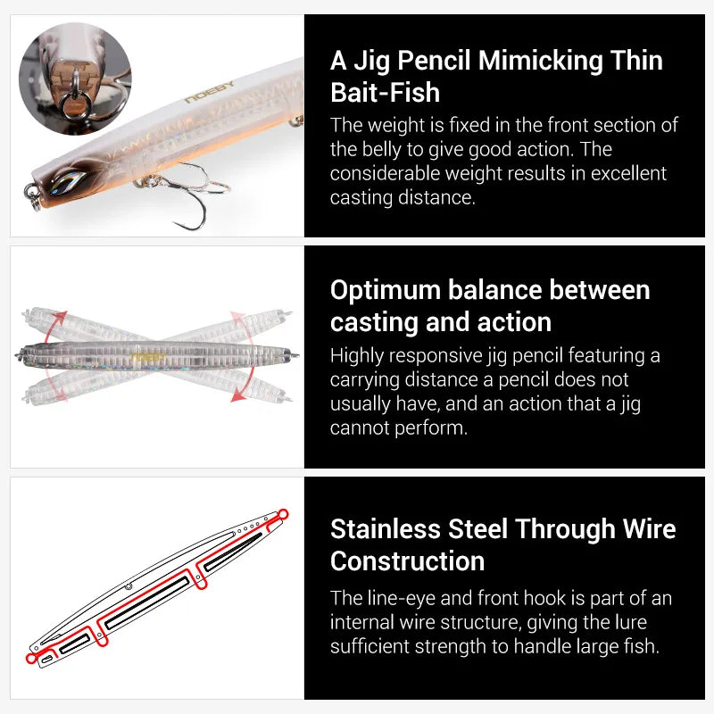 Stickbait Jig 130mm 35g for Shore Casting Saltwater Fishing