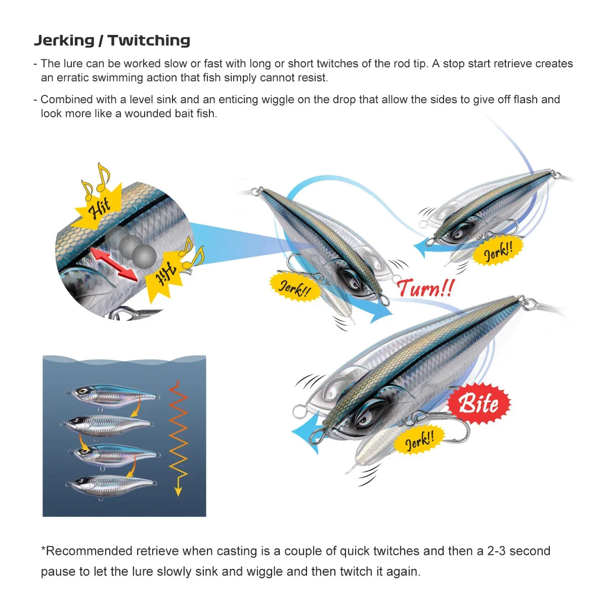 155mm 109g Offshore Twitch Bait for Tuna and GT Fishing
