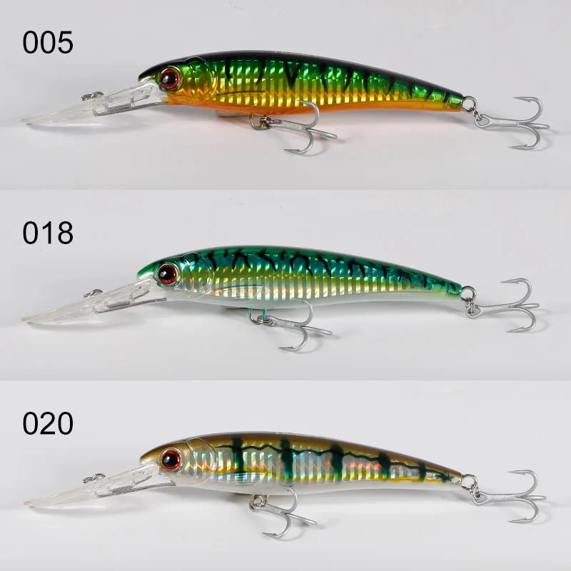 120mm-160mm Slow Sinking Minnow Trolling Set for Saltwater Fishing